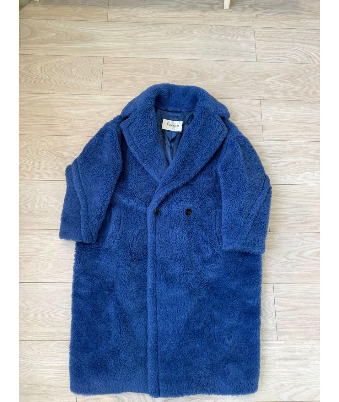 'S MAX MARA Синяя шерстяная шуба, фото 4