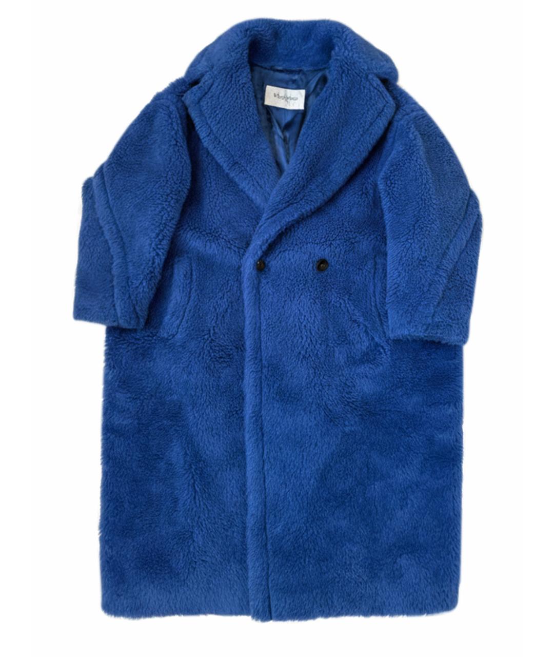 'S MAX MARA Синяя шерстяная шуба, фото 1