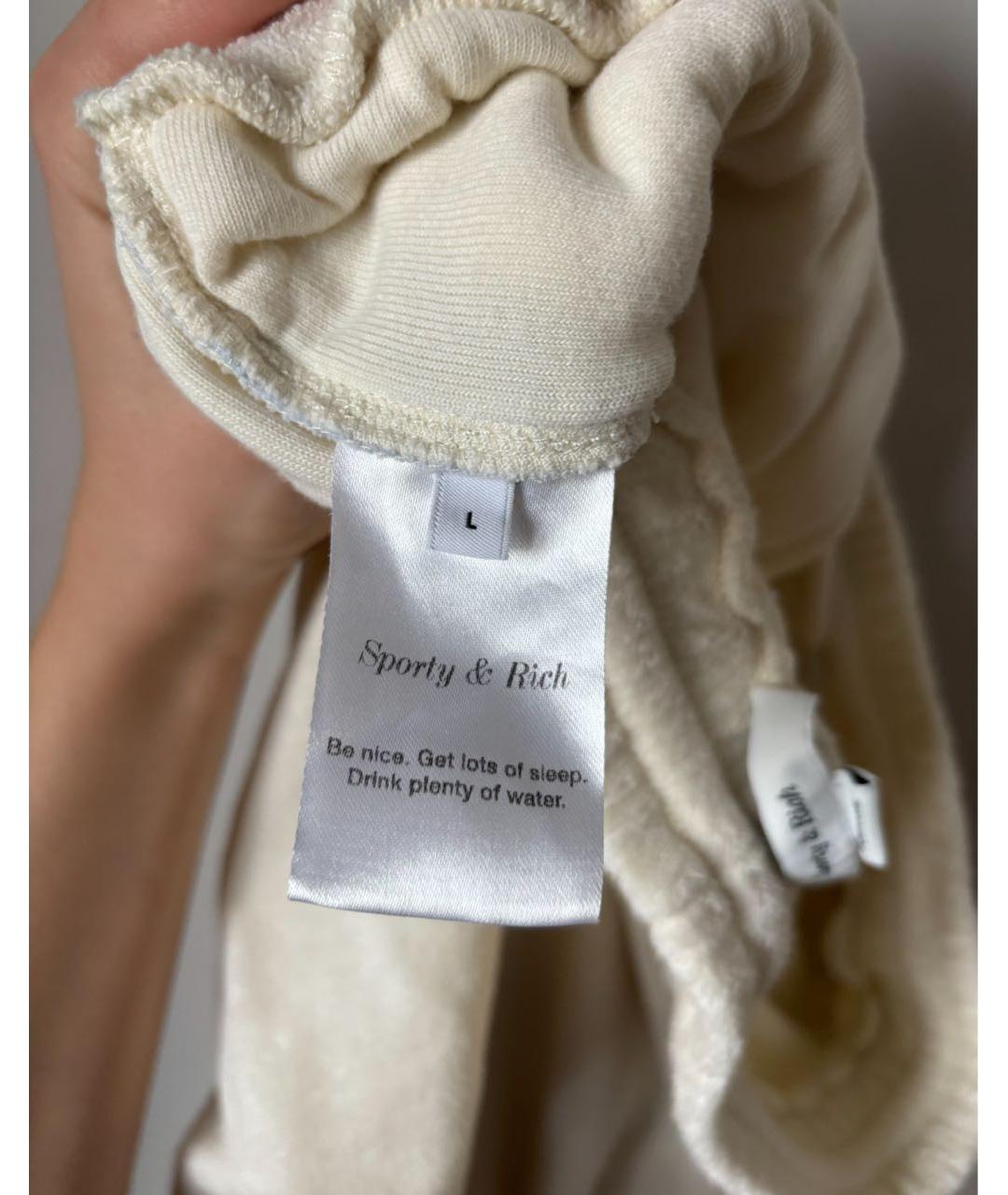 SPORTY AND RICH Бежевые хлопковые прямые брюки, фото 3