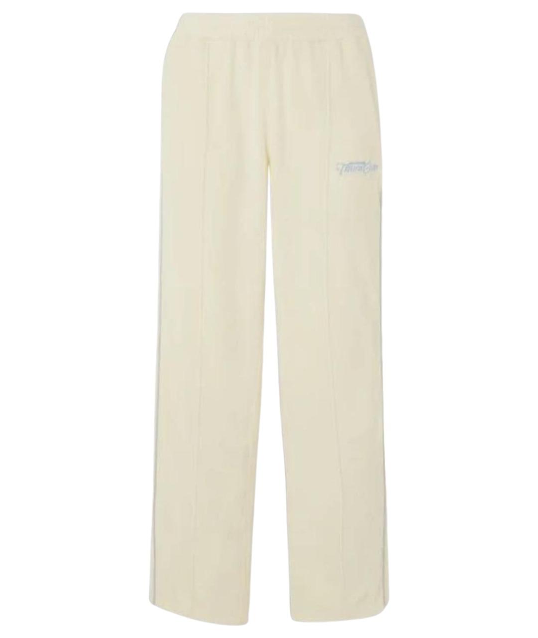 SPORTY AND RICH Бежевые хлопковые прямые брюки, фото 1