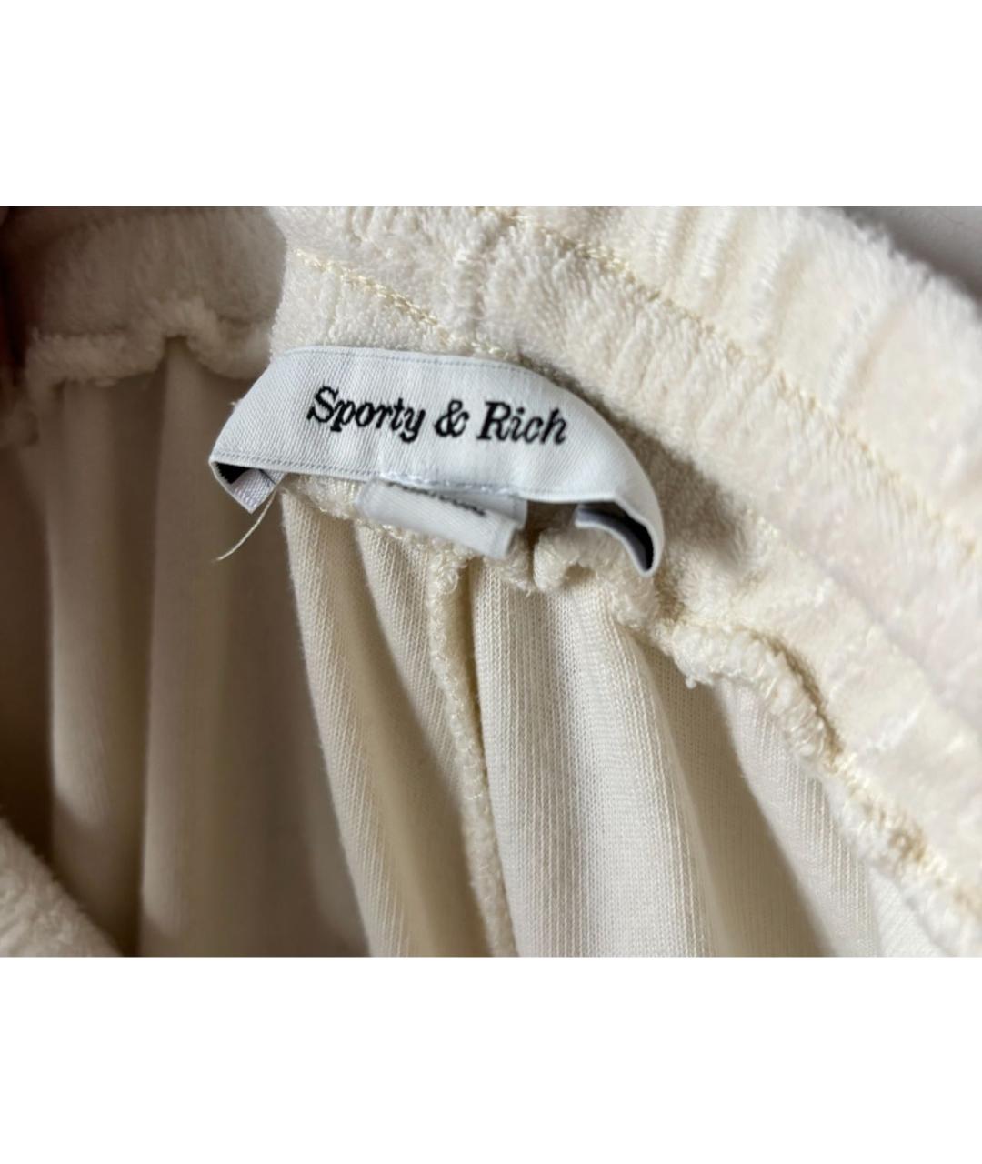 SPORTY AND RICH Бежевые хлопковые прямые брюки, фото 4