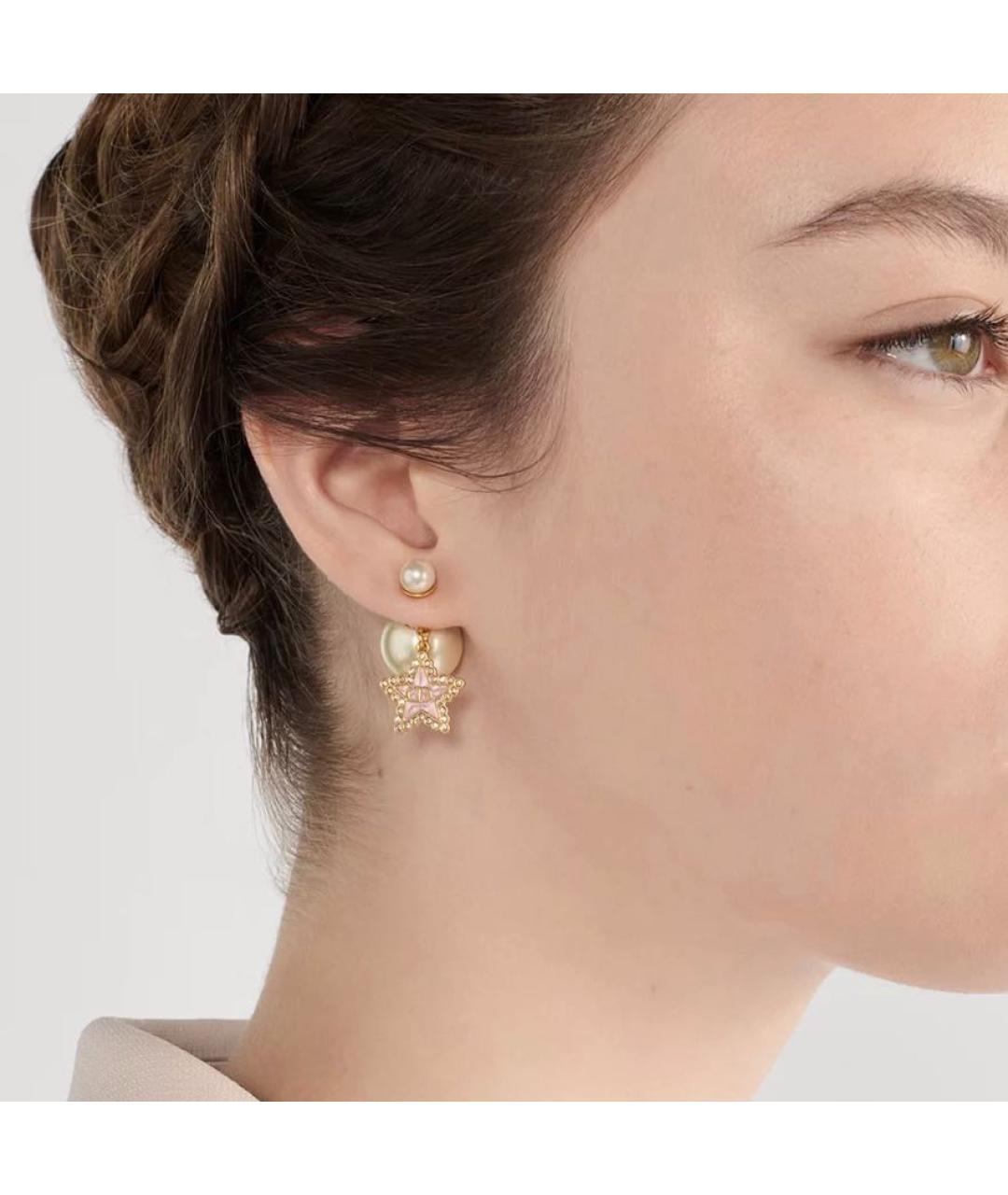 CHRISTIAN DIOR Золотые металлические серьги, фото 4