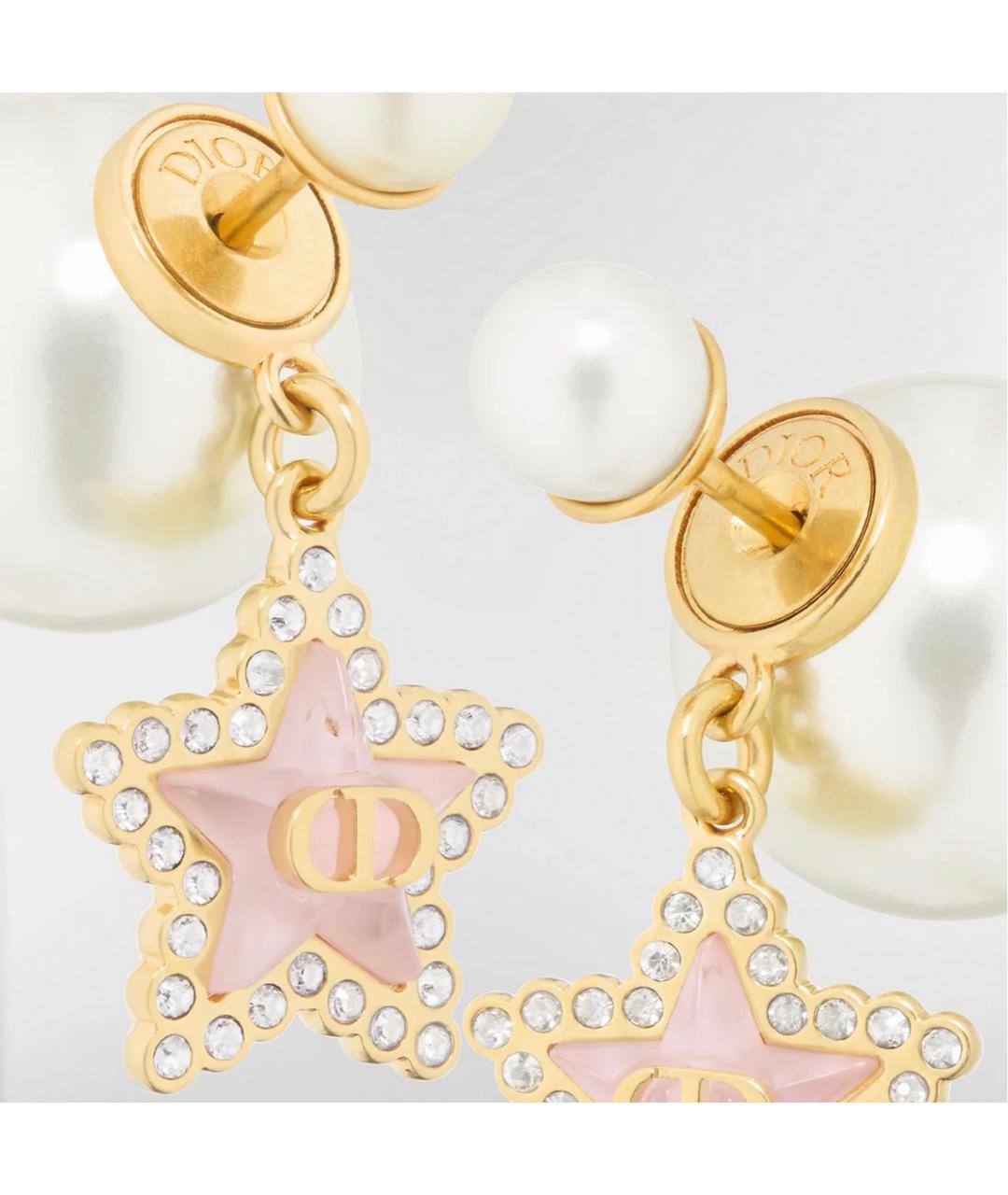 CHRISTIAN DIOR Золотые металлические серьги, фото 2