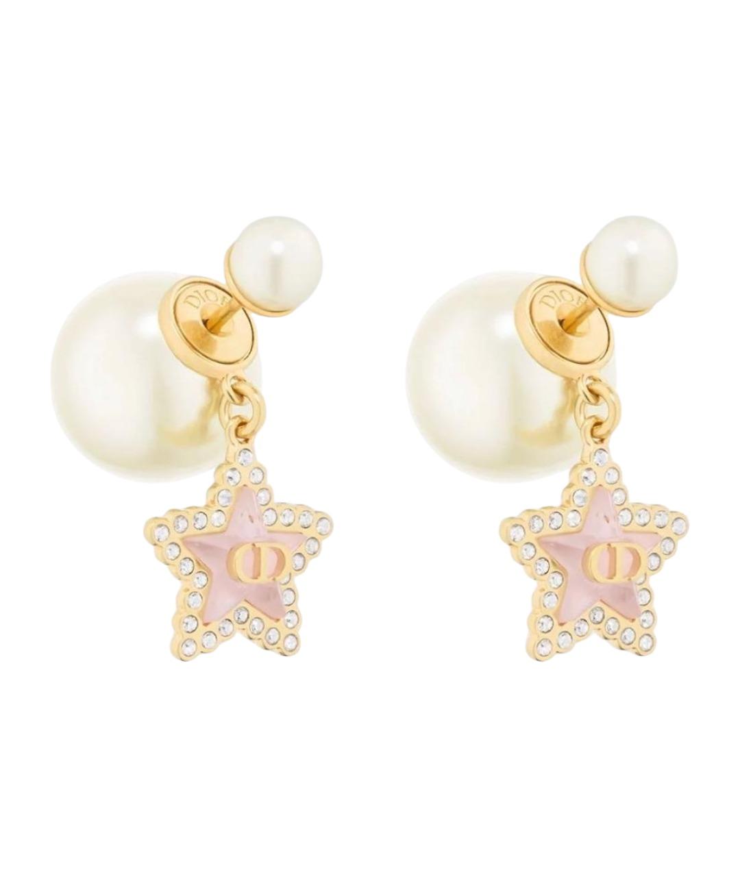 CHRISTIAN DIOR Золотые металлические серьги, фото 1