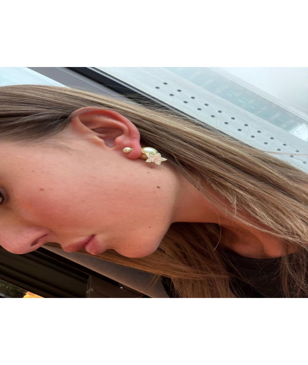 CHRISTIAN DIOR Золотые металлические серьги, фото 5