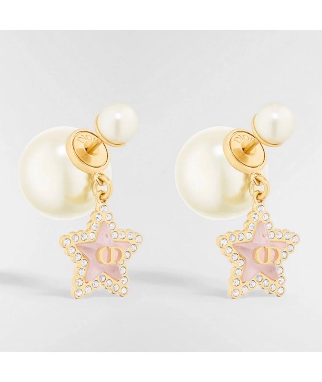 CHRISTIAN DIOR Золотые металлические серьги, фото 6