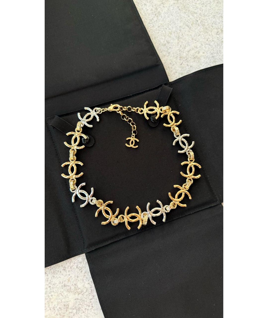 CHANEL Золотое металлическое колье, фото 4