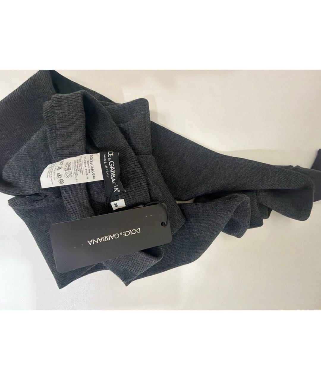 DOLCE&GABBANA Антрацитовые шерстяные леггинсы и велосипедки, фото 4