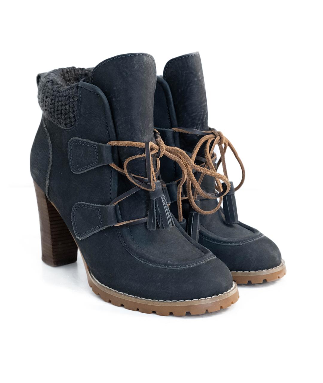 SEE BY CHLOE Серые кожаные ботильоны, фото 2