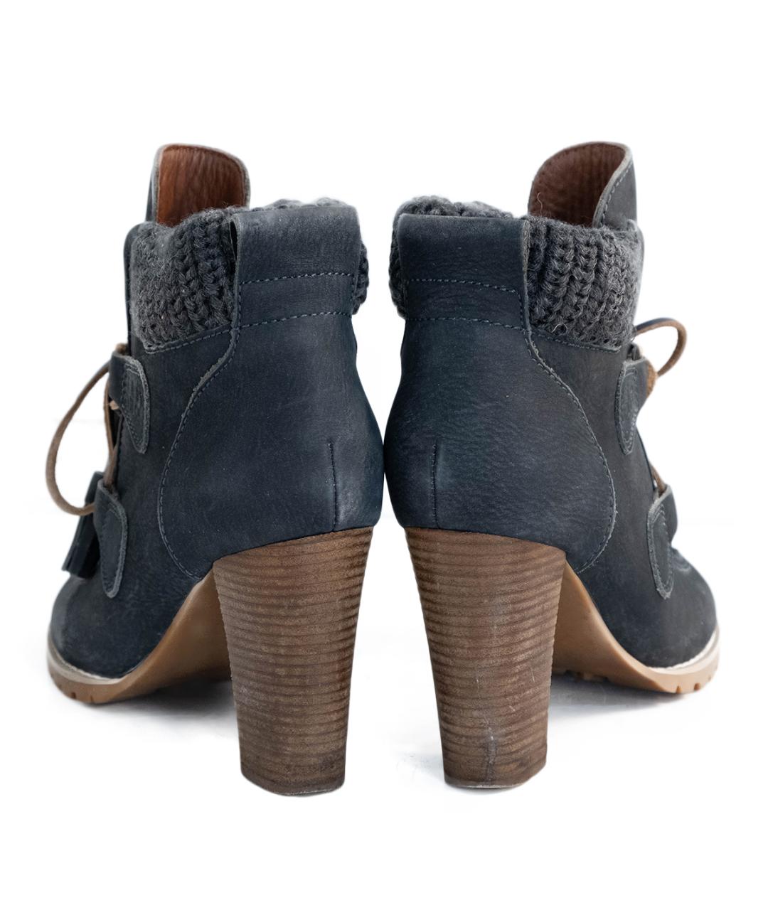 SEE BY CHLOE Серые кожаные ботильоны, фото 5