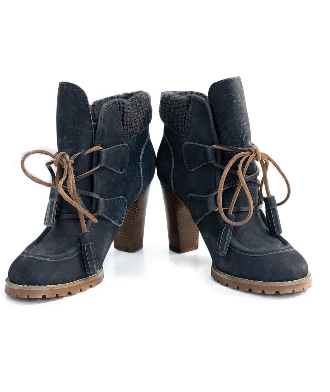 SEE BY CHLOE Серые кожаные ботильоны, фото 4