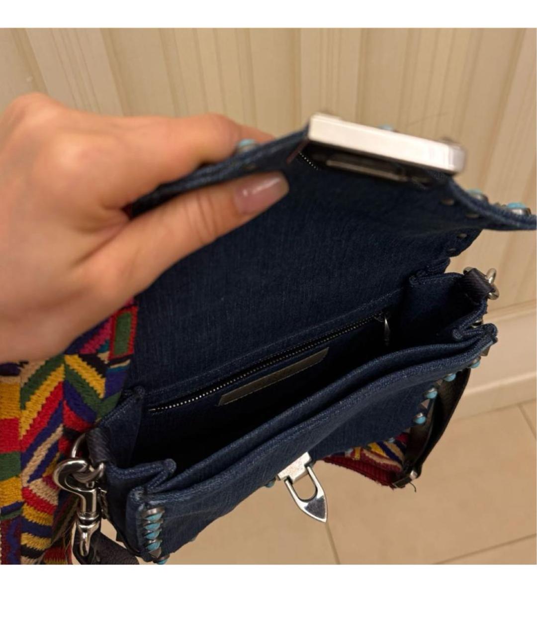 VALENTINO Синяя деним сумка через плечо, фото 4