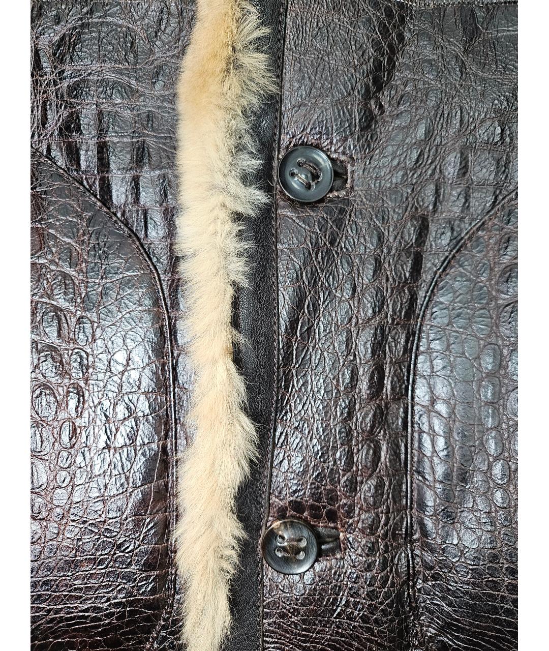 GIORGIO ARMANI Коричневая кожаная куртка, фото 5