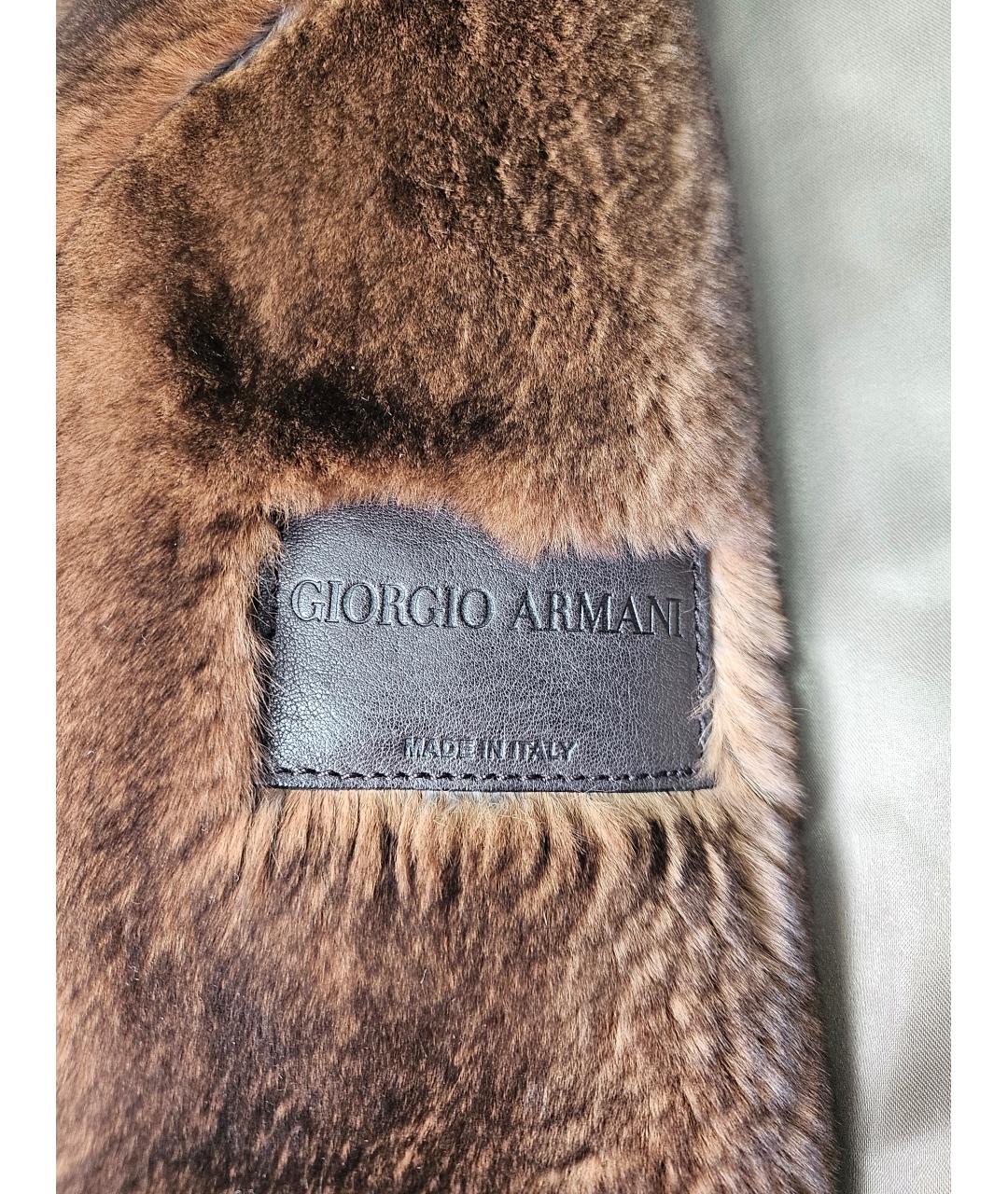 GIORGIO ARMANI Коричневая кожаная куртка, фото 7