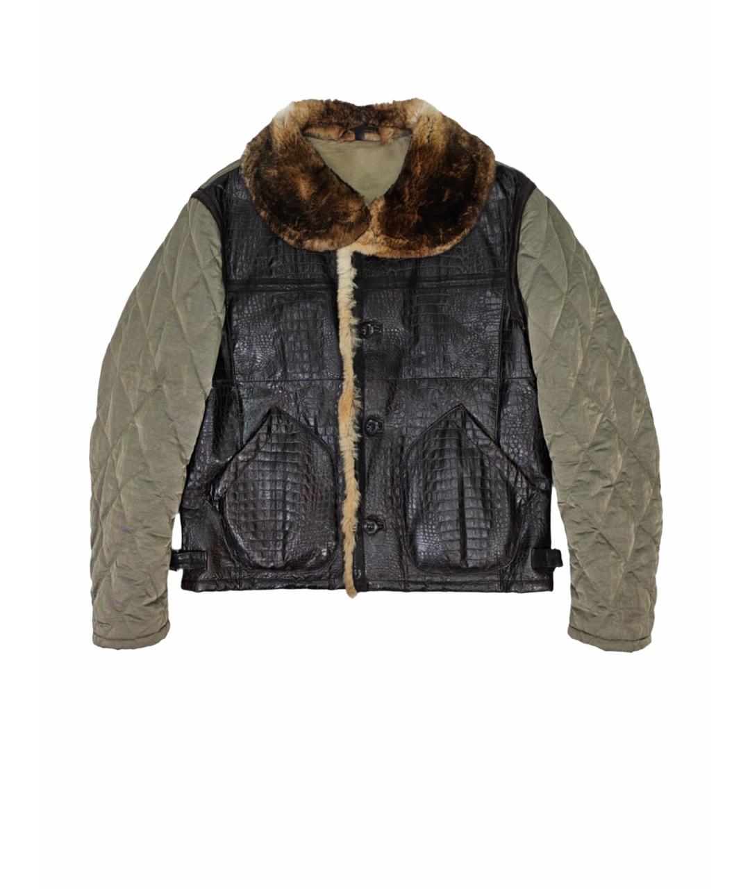 GIORGIO ARMANI Коричневая кожаная куртка, фото 1