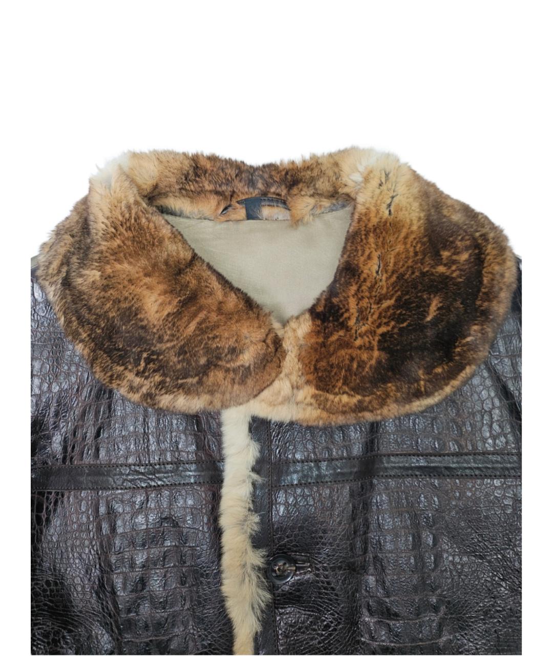 GIORGIO ARMANI Коричневая кожаная куртка, фото 4