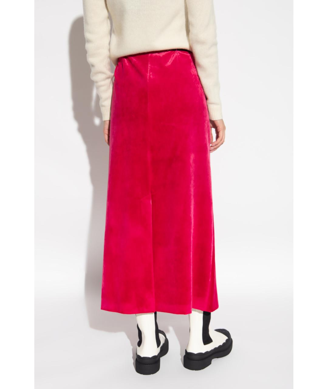 GUCCI Фуксия вискозная юбка миди, фото 3