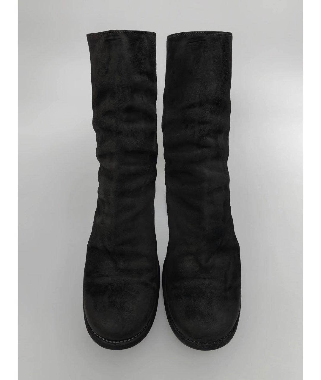 GUIDI Черные кожаные высокие ботинки, фото 4