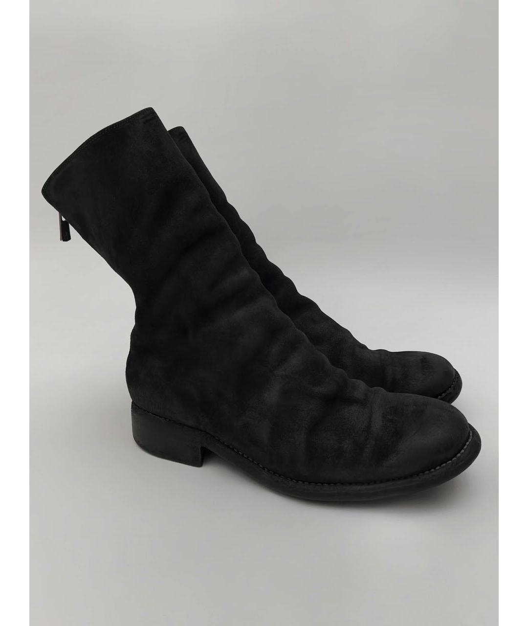 GUIDI Черные кожаные высокие ботинки, фото 2