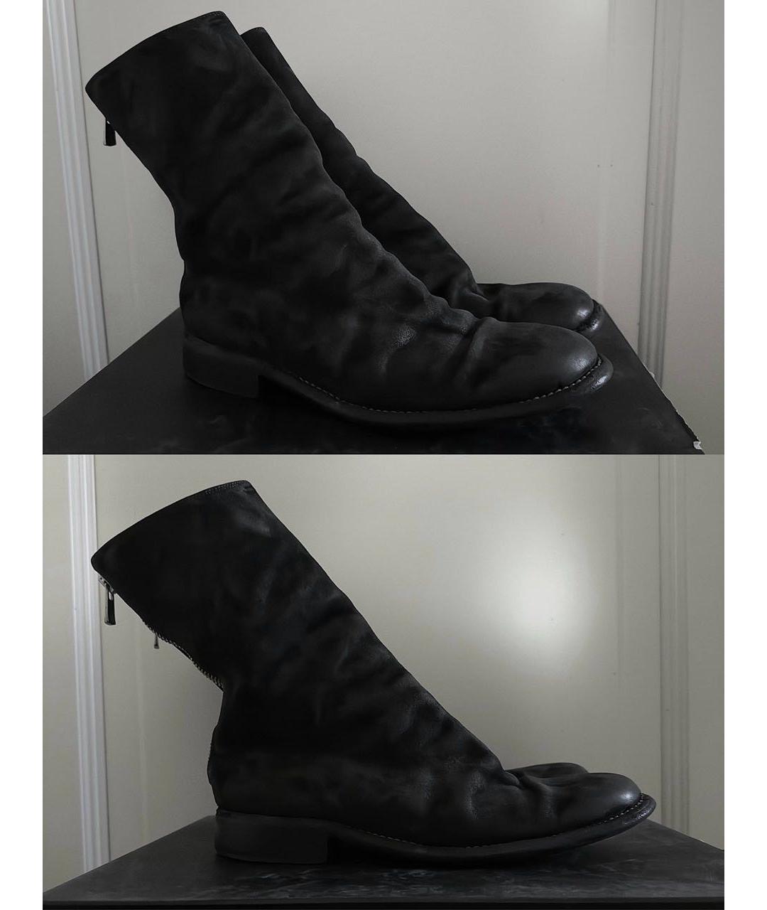 GUIDI Черные кожаные высокие ботинки, фото 9