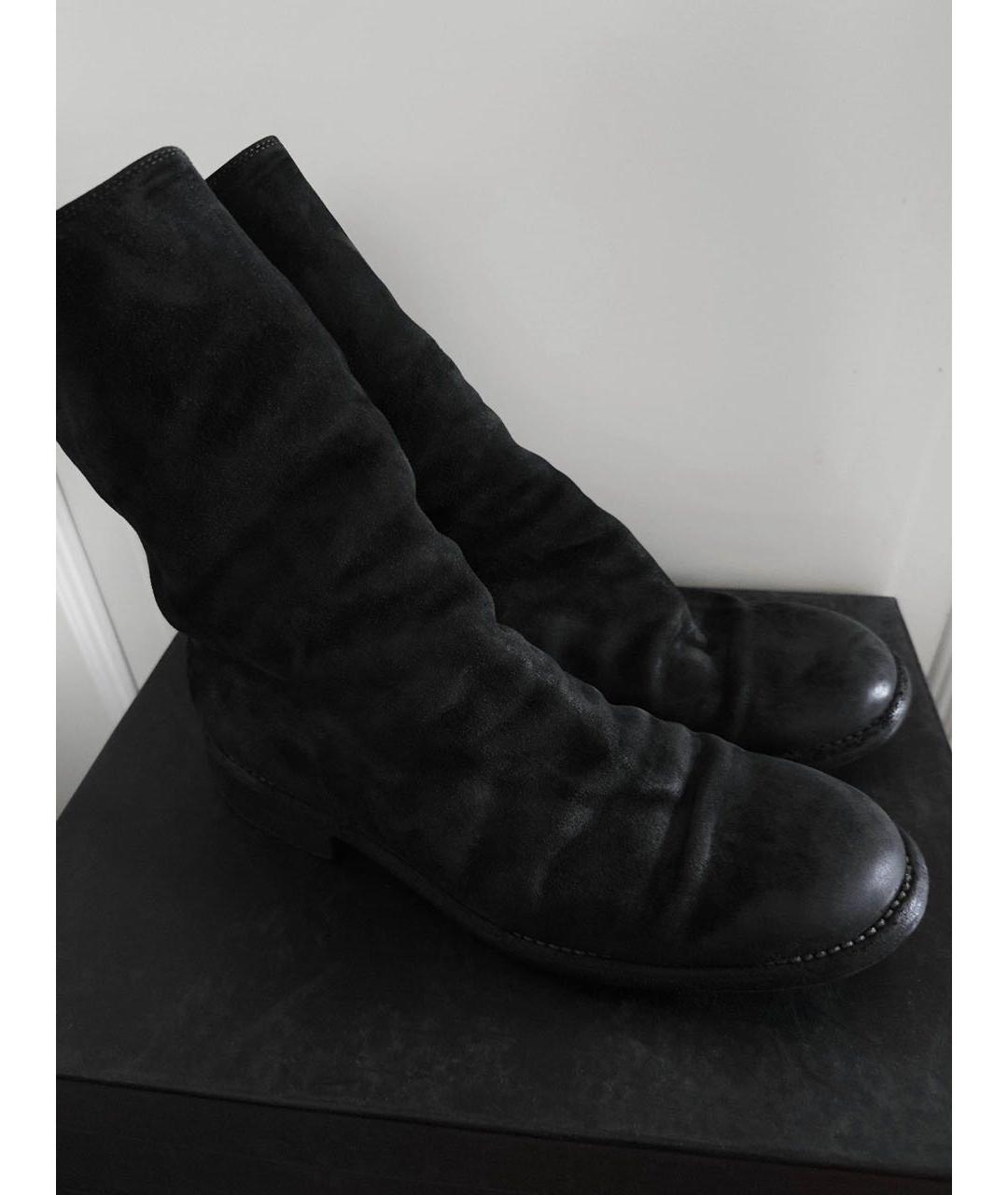 GUIDI Черные кожаные высокие ботинки, фото 3