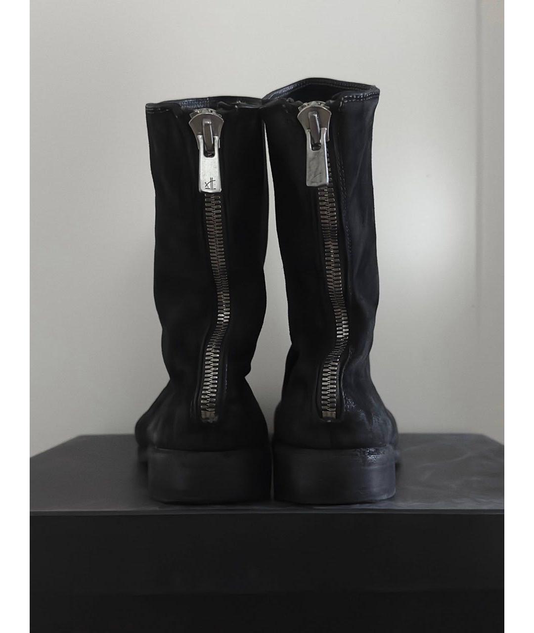 GUIDI Черные кожаные высокие ботинки, фото 7