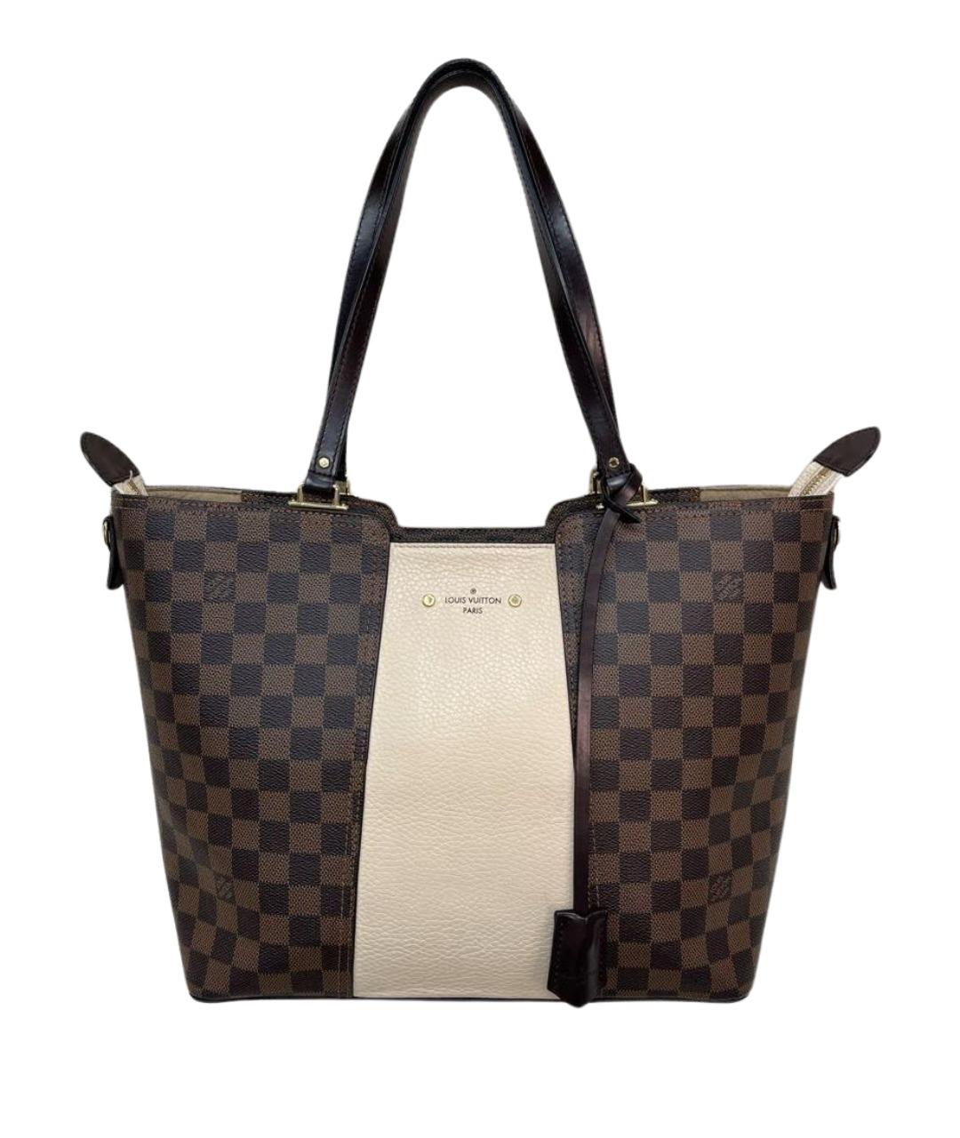 LOUIS VUITTON Коричневая кожаная сумка с короткими ручками, фото 1