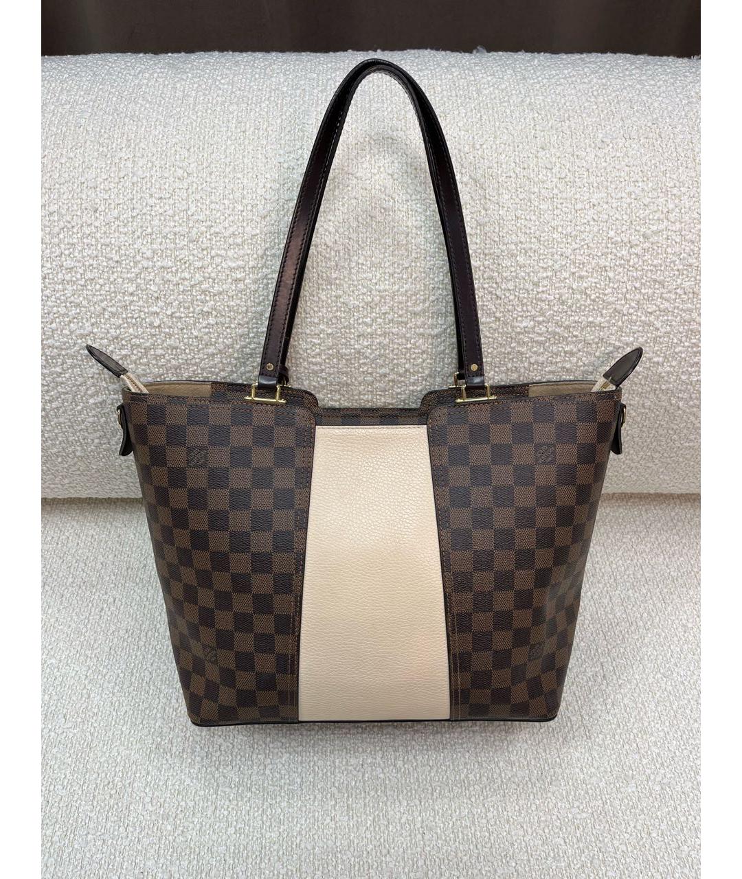 LOUIS VUITTON Коричневая кожаная сумка с короткими ручками, фото 3