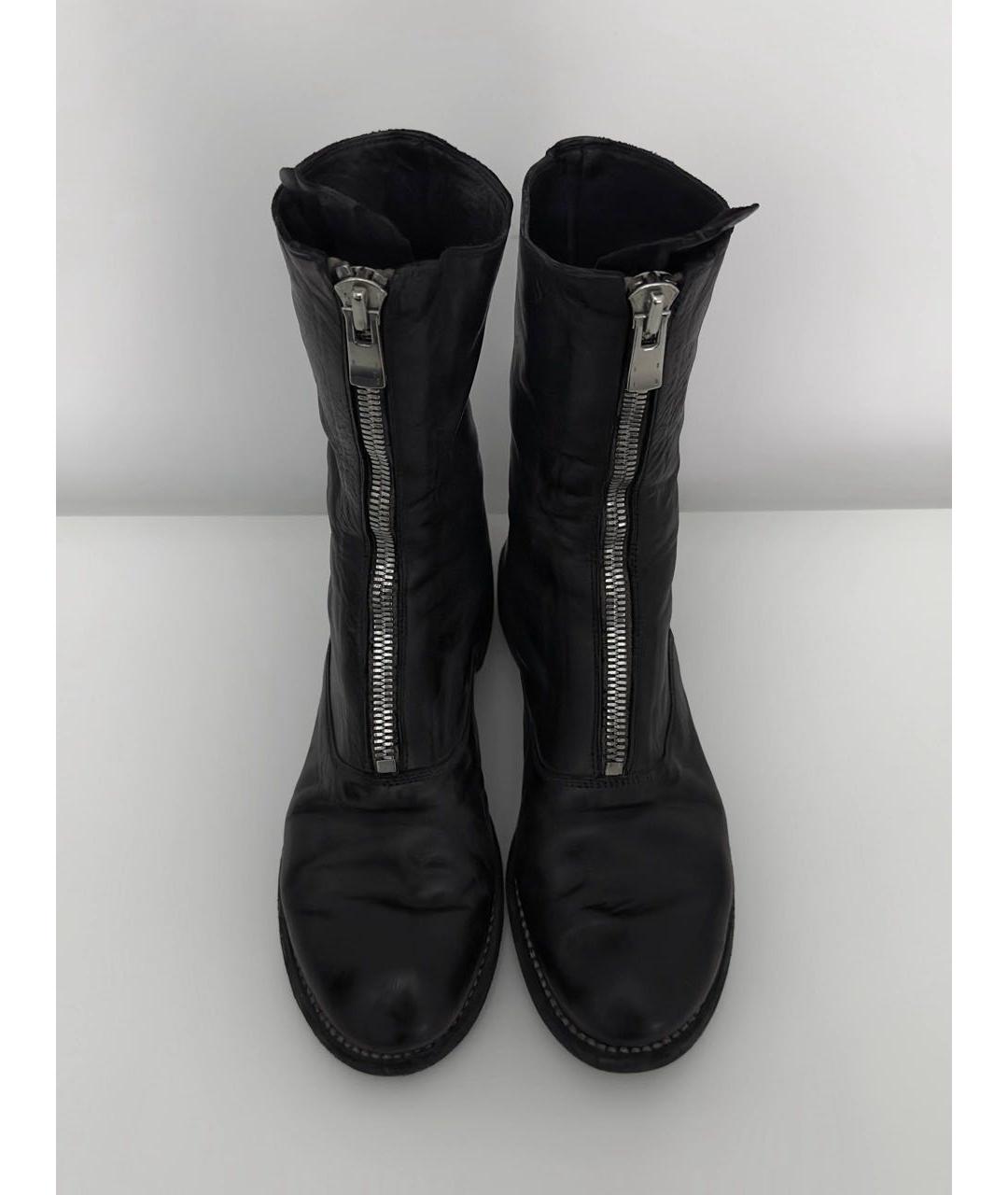 GUIDI Черные кожаные ботинки, фото 2