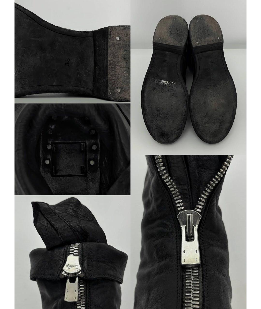 GUIDI Черные кожаные ботинки, фото 5