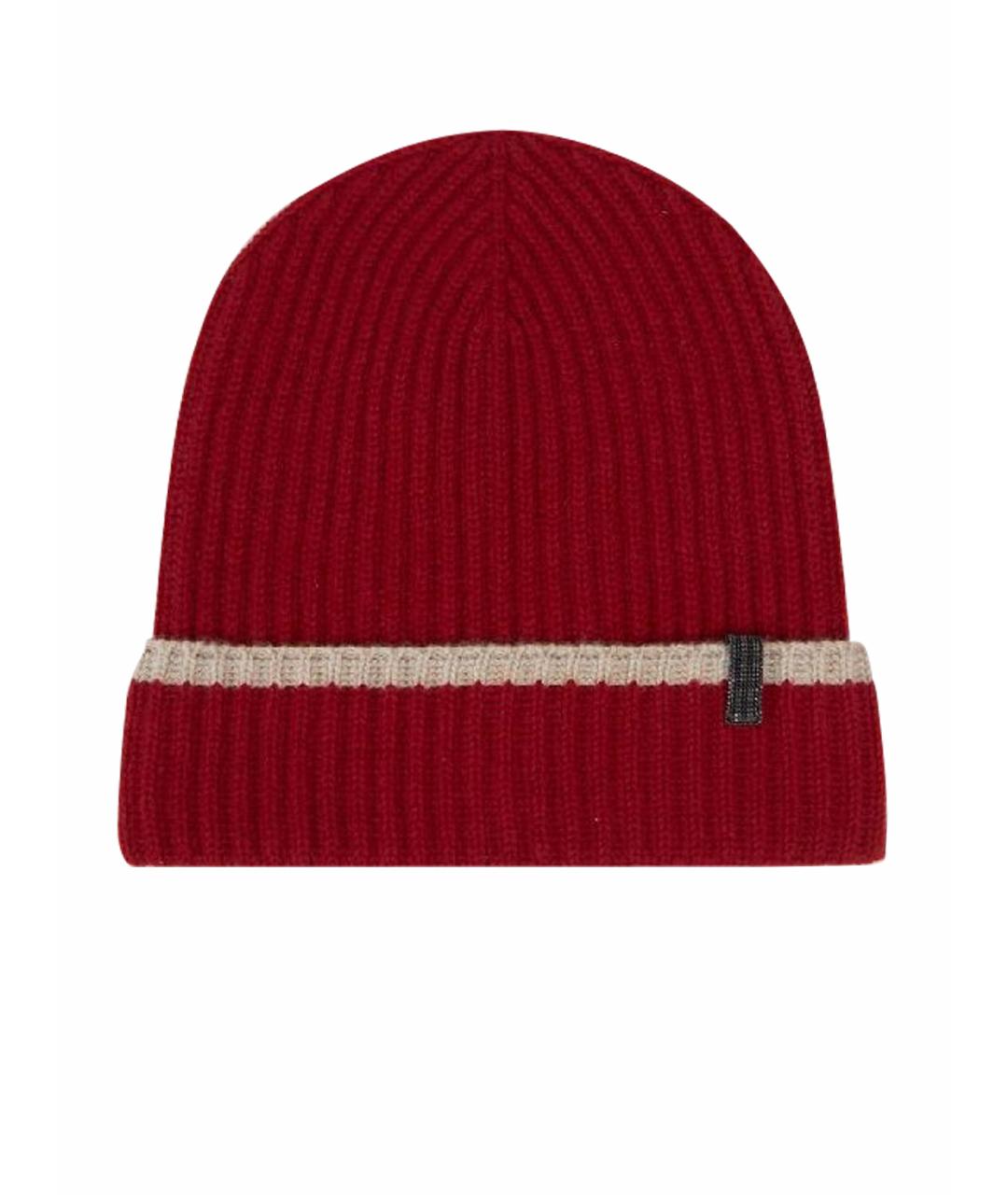 BRUNELLO CUCINELLI Красная кашемировая шапка, фото 1