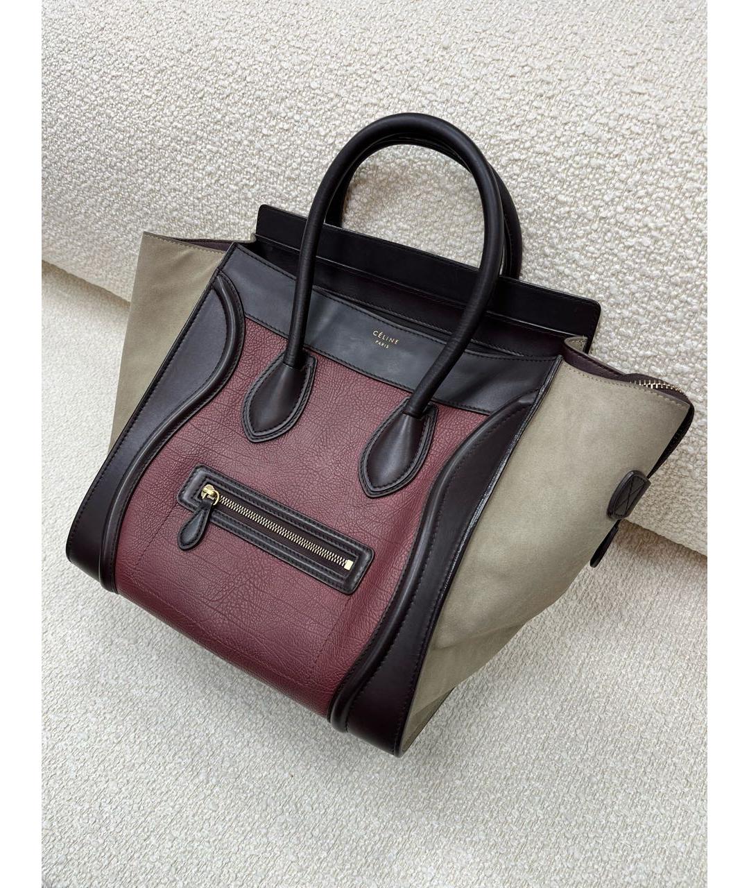 CELINE Мульти кожаная сумка с короткими ручками, фото 5