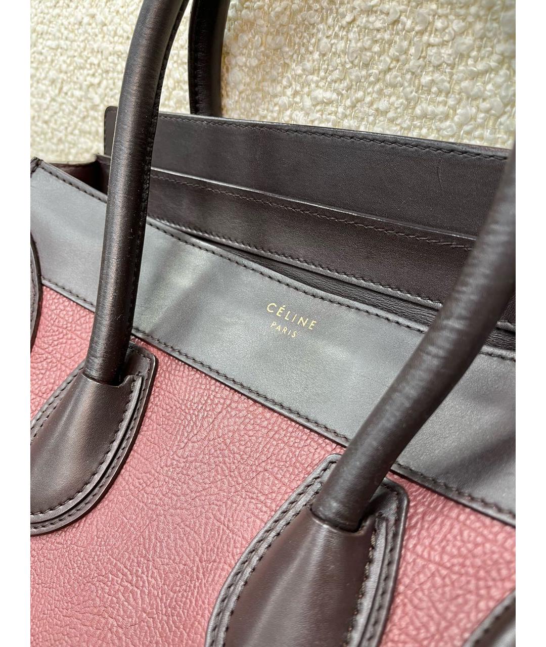 CELINE Мульти кожаная сумка с короткими ручками, фото 7