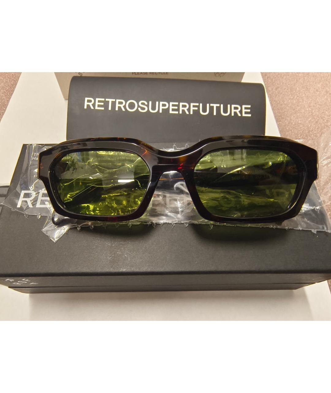 RETROSUPERFUTURE Коричневые пластиковые солнцезащитные очки, фото 6