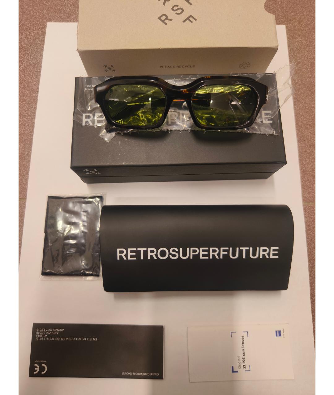 RETROSUPERFUTURE Коричневые пластиковые солнцезащитные очки, фото 2