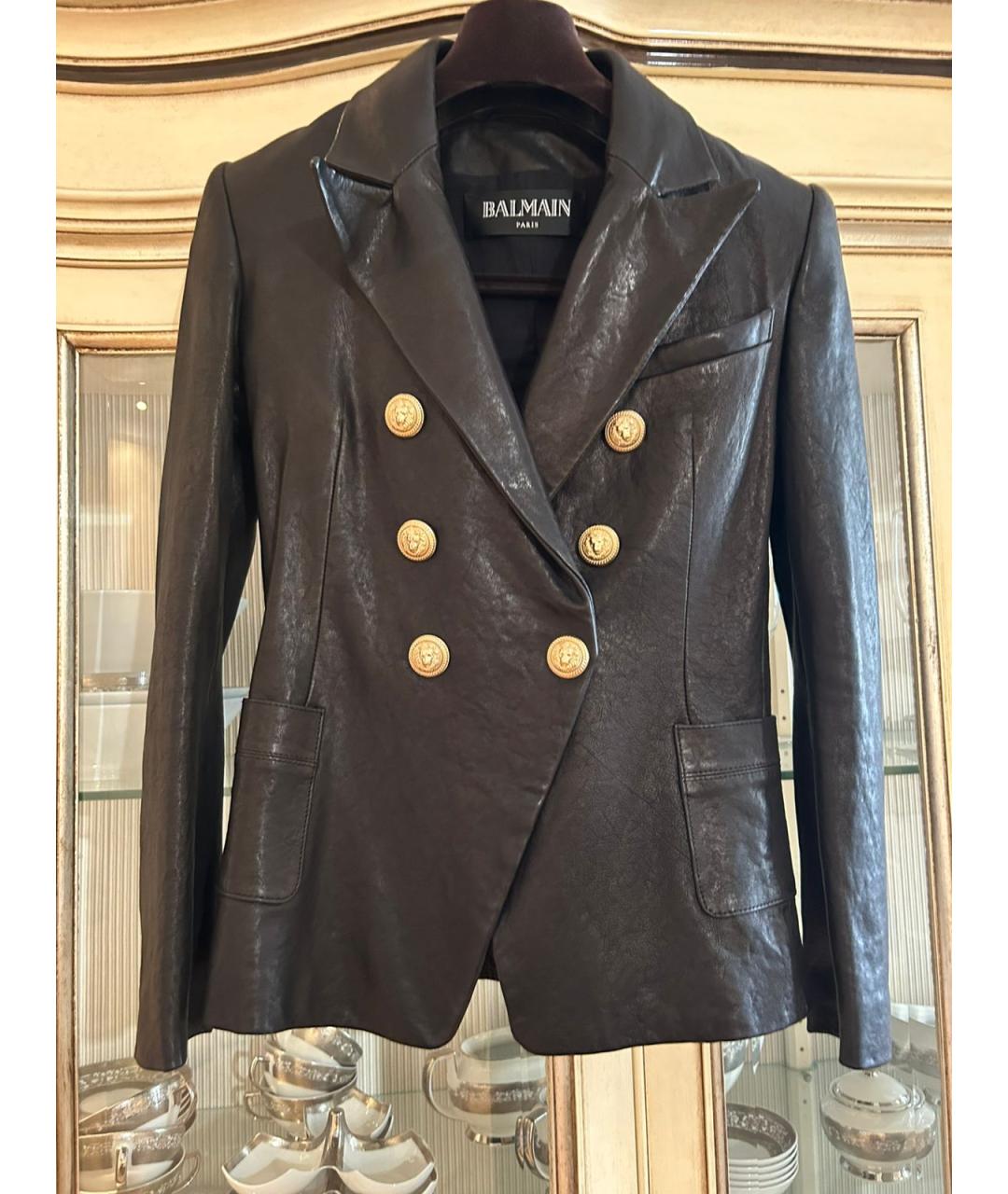 BALMAIN Черная кожаная куртка, фото 4