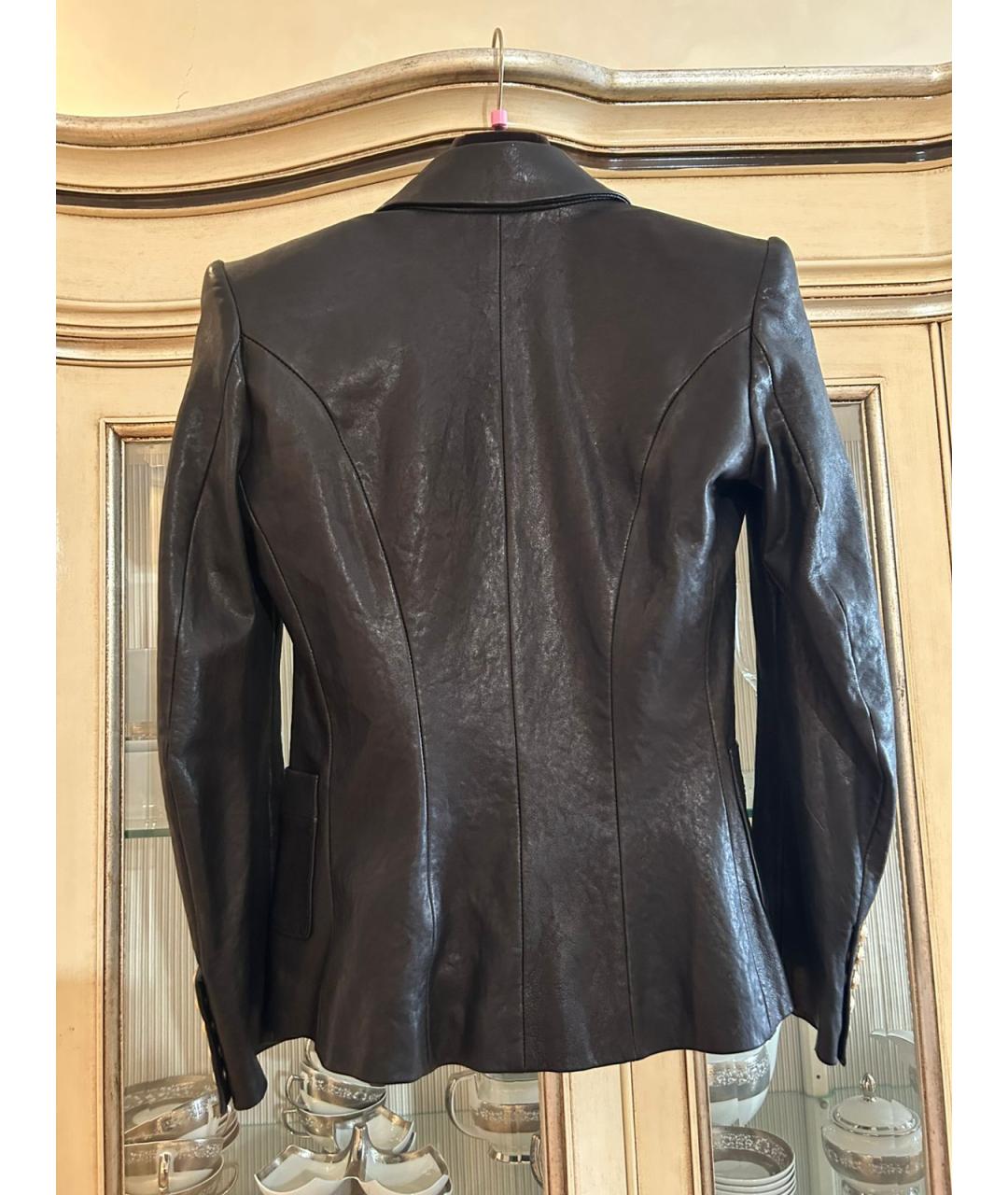 BALMAIN Черная кожаная куртка, фото 2