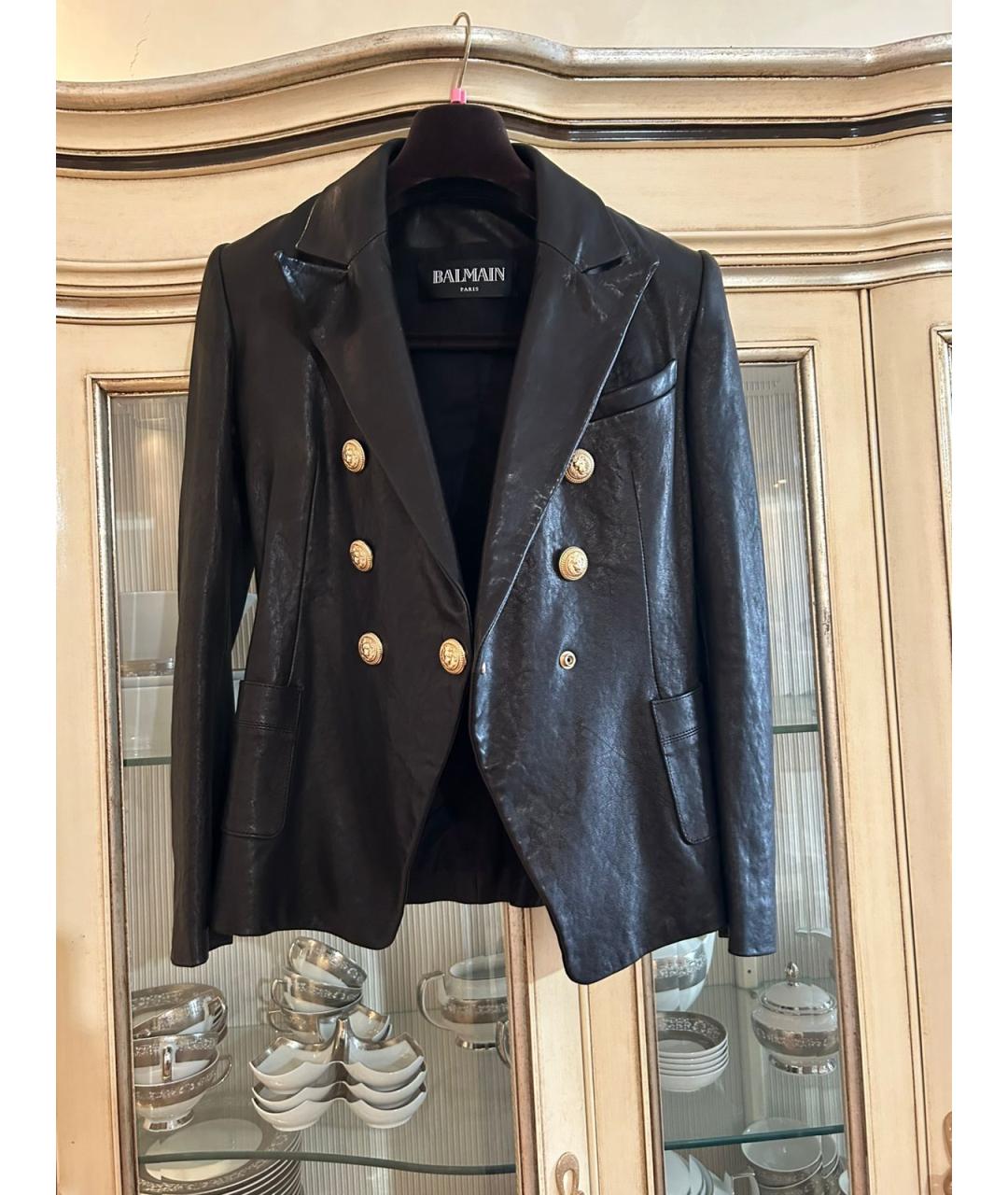 BALMAIN Черная кожаная куртка, фото 3