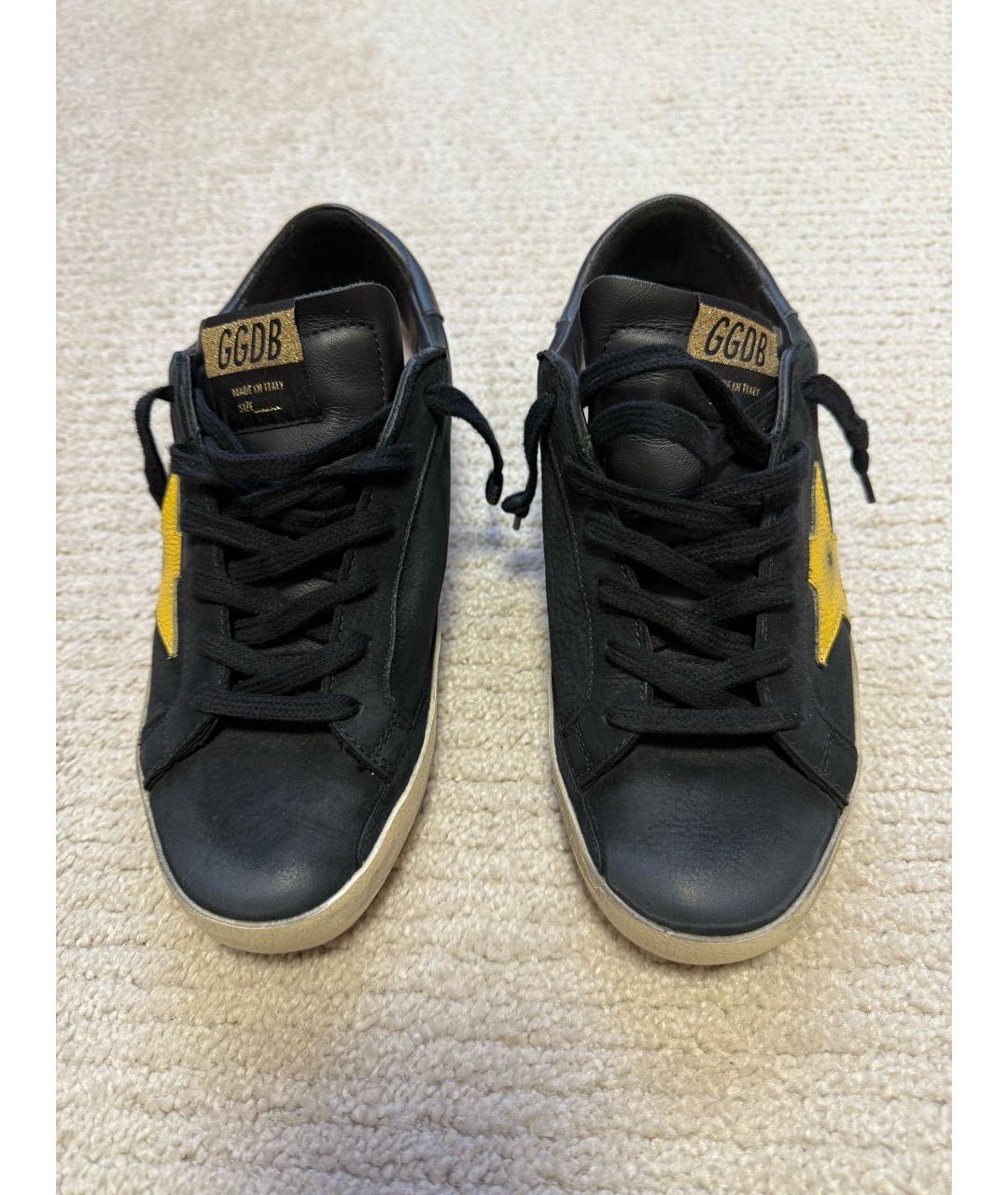 GOLDEN GOOSE DELUXE BRAND Черные кожаные кеды, фото 2