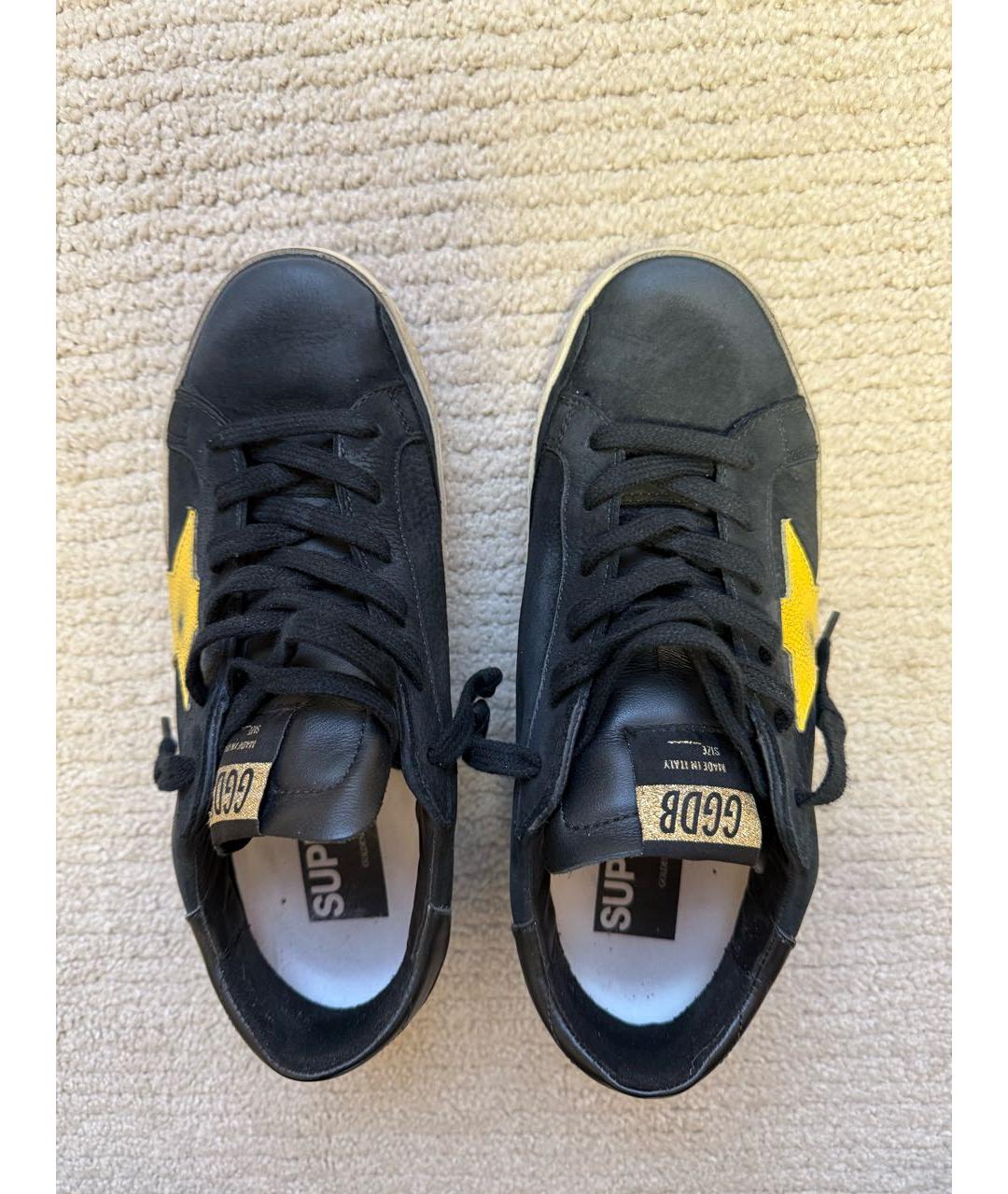 GOLDEN GOOSE DELUXE BRAND Черные кожаные кеды, фото 3