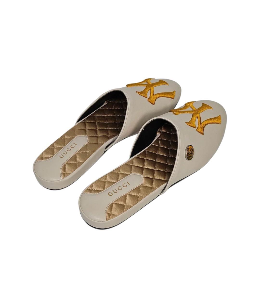 GUCCI Бежевые кожаные мюли, фото 4