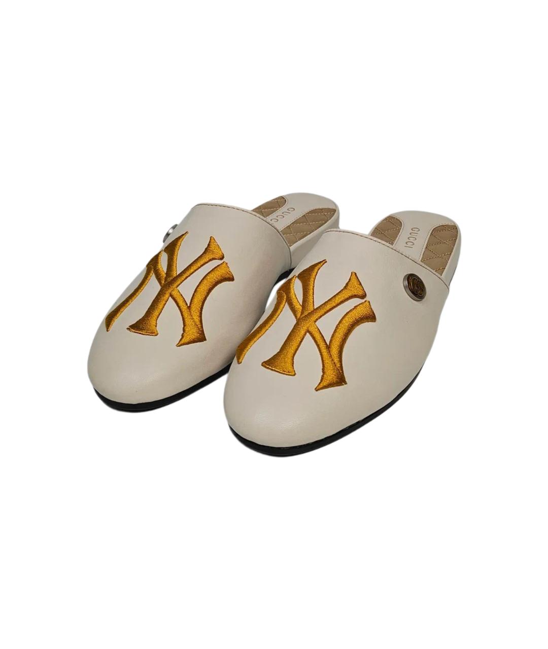 GUCCI Бежевые кожаные мюли, фото 3