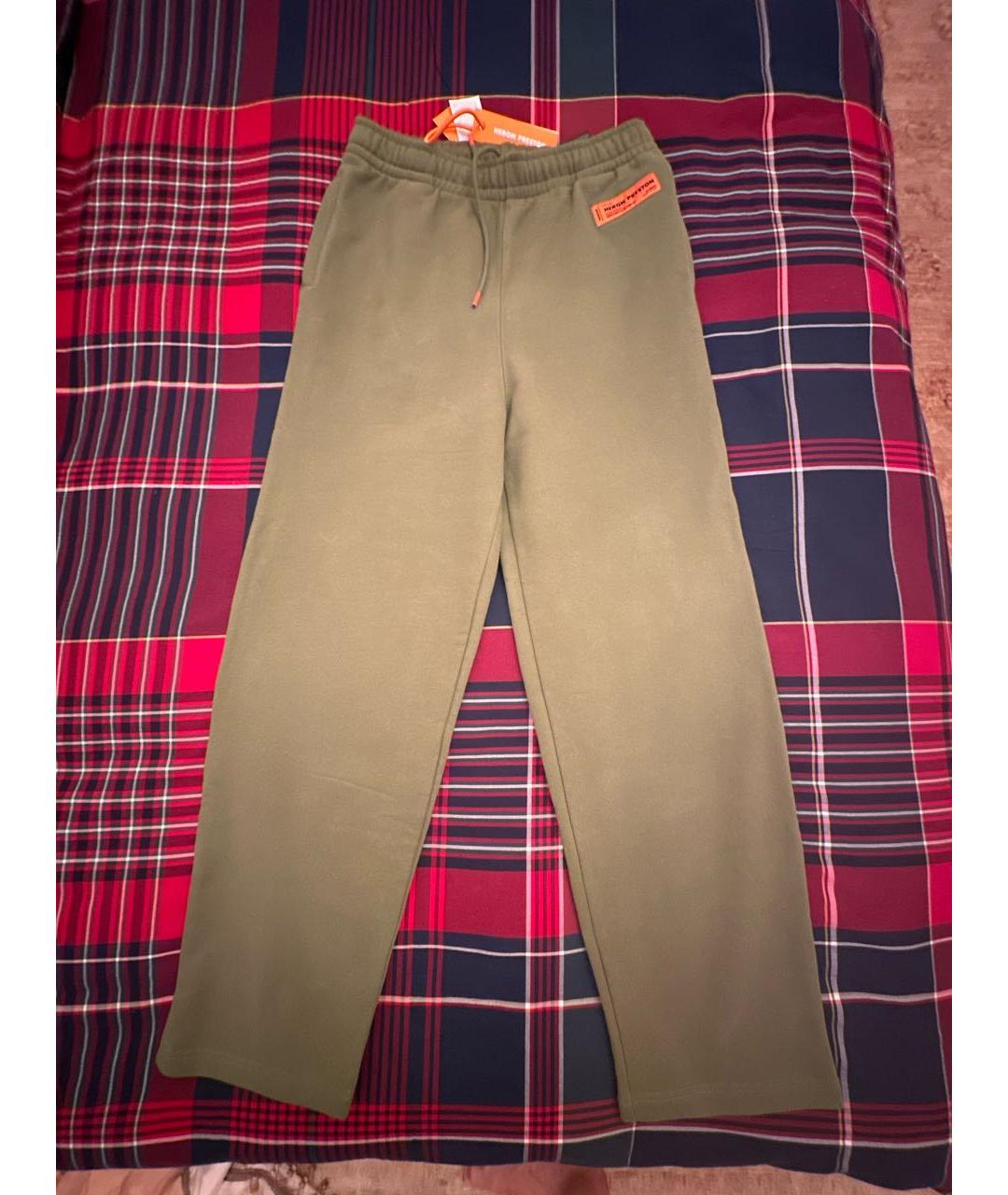 HERON PRESTON Хаки хлопковые повседневные брюки, фото 9