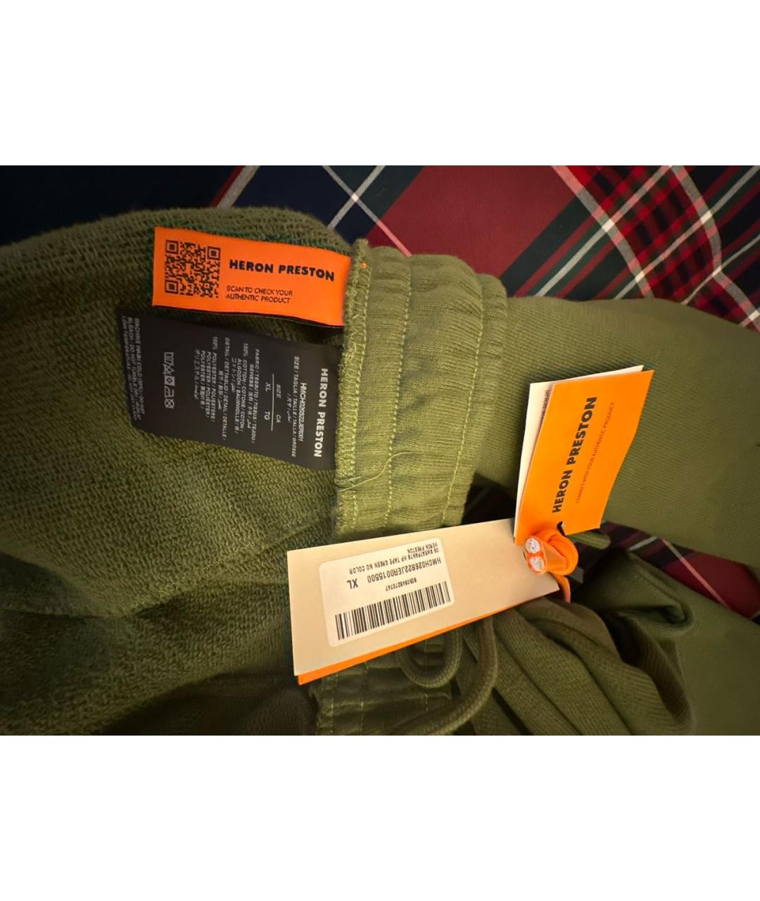 HERON PRESTON Хаки хлопковые повседневные брюки, фото 4