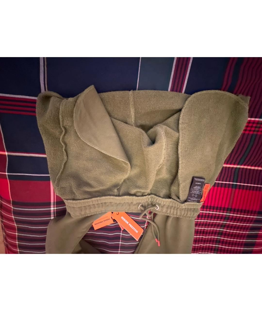 HERON PRESTON Хаки хлопковые повседневные брюки, фото 3