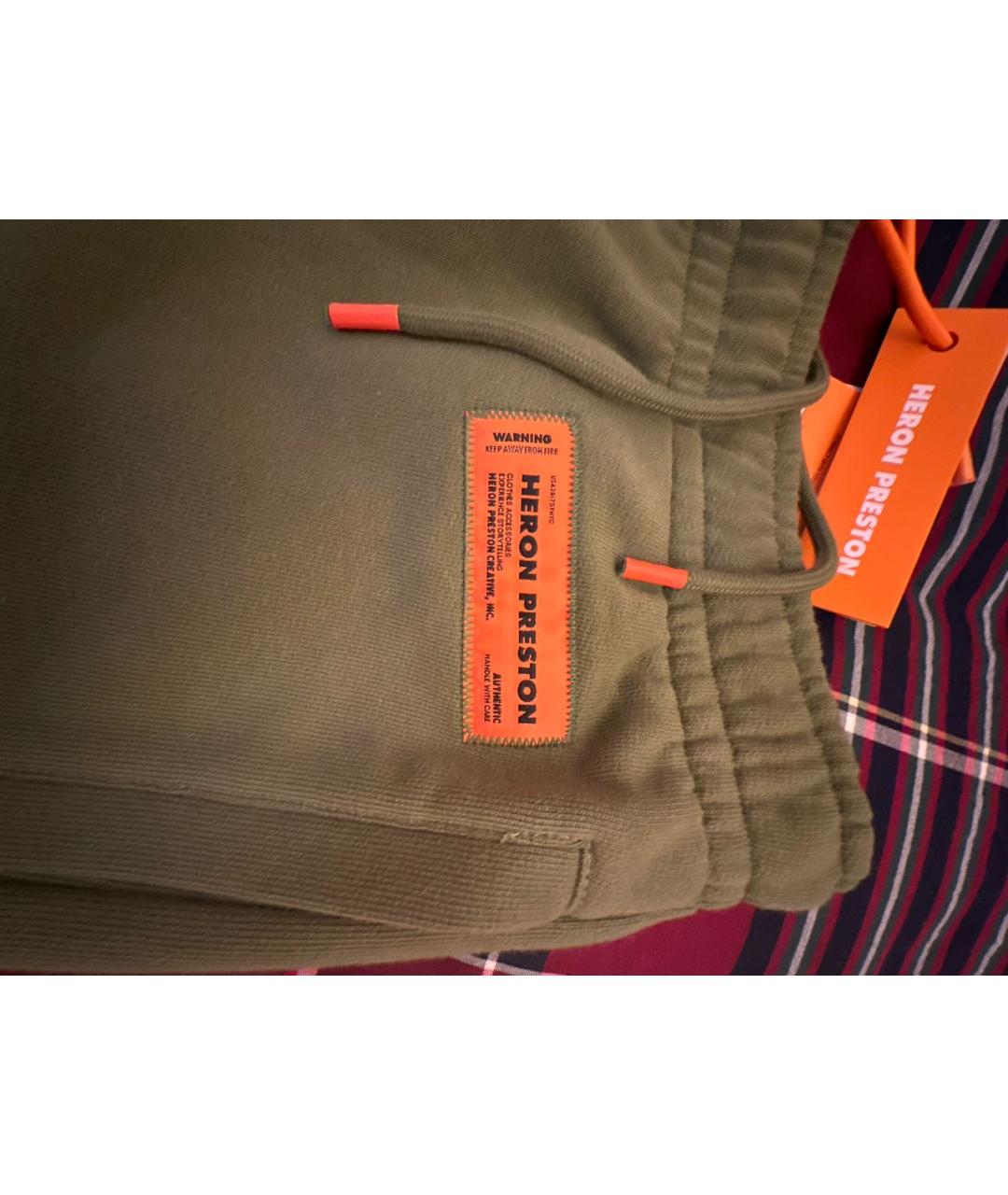 HERON PRESTON Хаки хлопковые повседневные брюки, фото 5