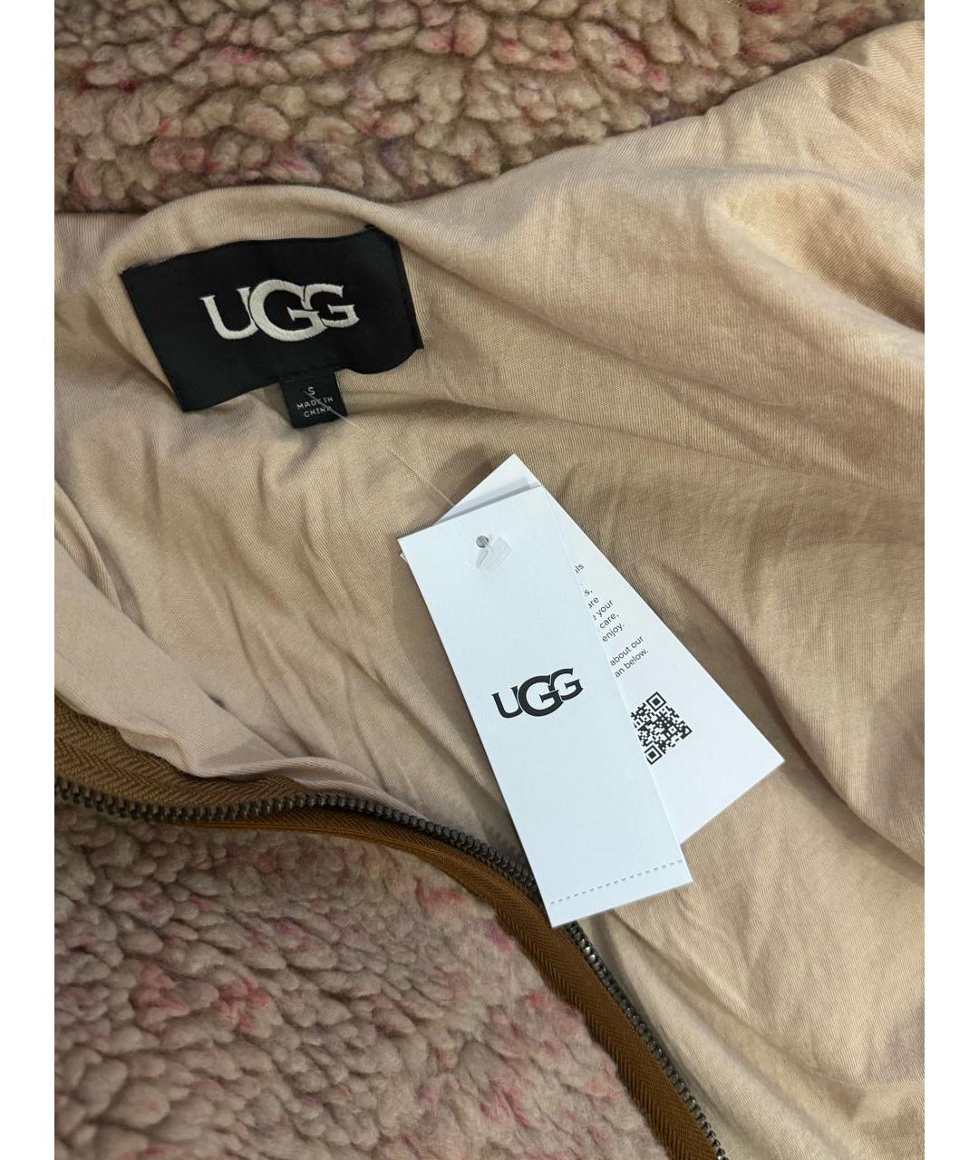 UGG AUSTRALIA Бежевая синтетическая куртка, фото 3