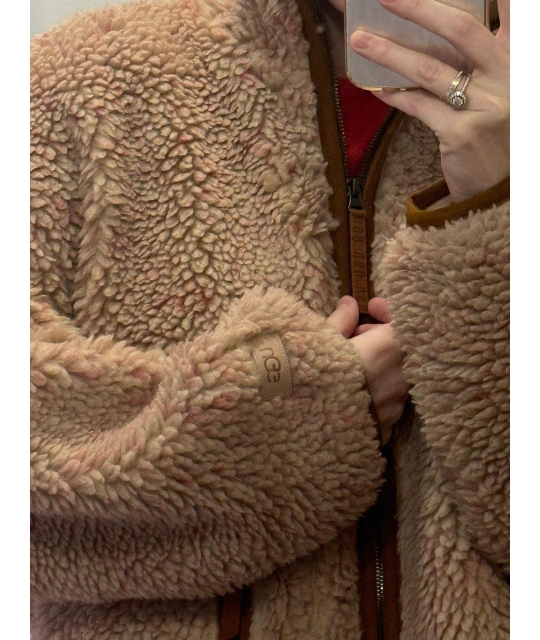 UGG AUSTRALIA Бежевая синтетическая куртка, фото 7