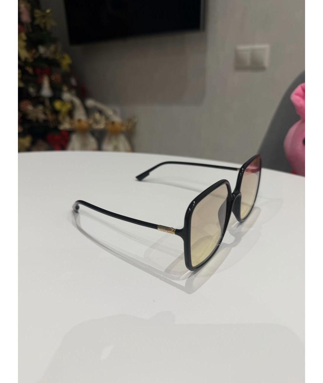 CHRISTIAN DIOR Черные пластиковые солнцезащитные очки, фото 2