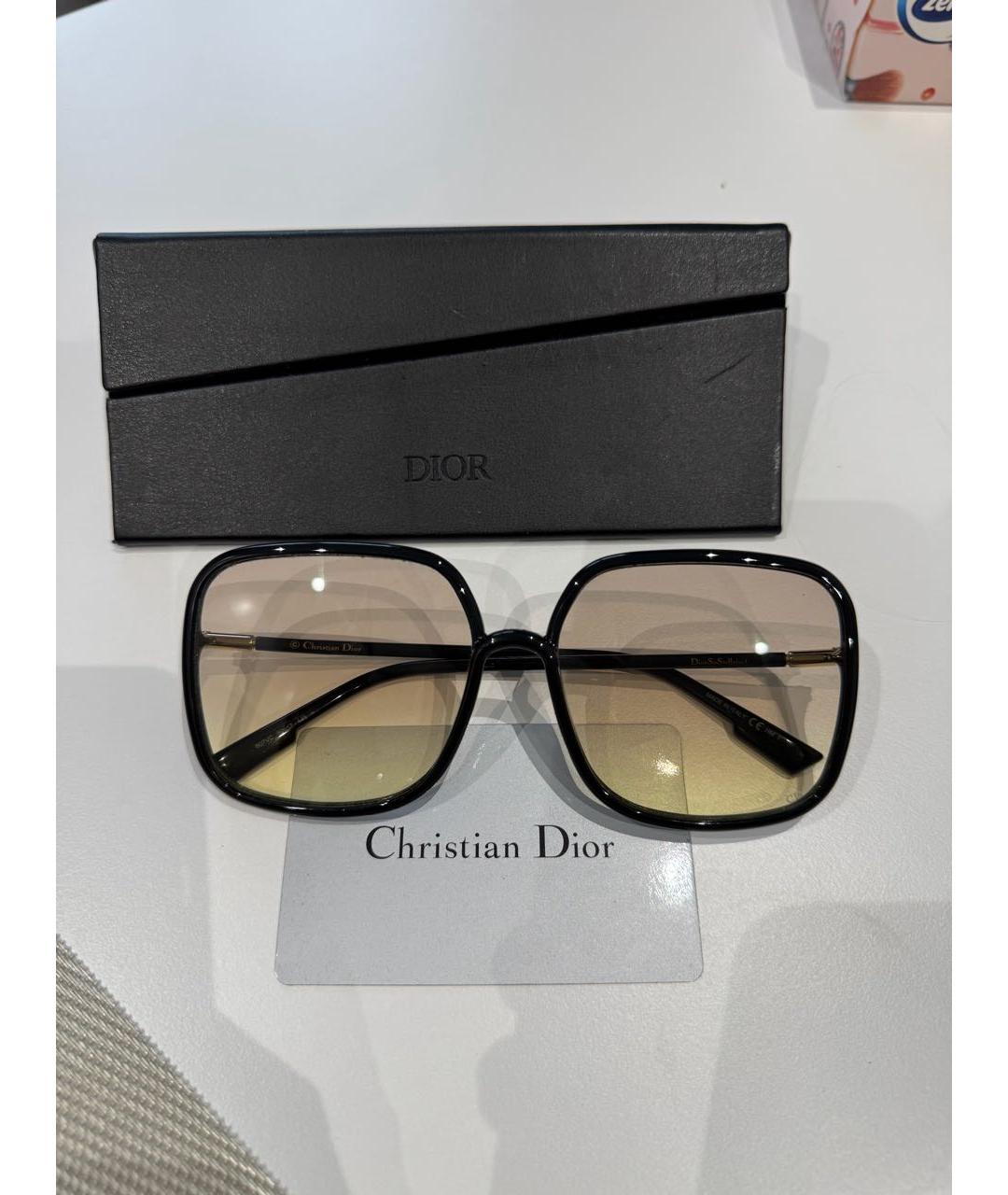 CHRISTIAN DIOR Черные пластиковые солнцезащитные очки, фото 5